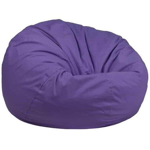Flash Furniture DG-BEAN-LARGE-SOLID-PUR-GG Dark Purple Cotton Twill Oversized Bean Bag Chair