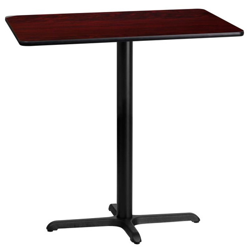 Flash Furniture XU-MAHTB-2442-T2230B-GG Mahogany Laminate Rectangular Plastic Top PVC T-Mold Edge Table