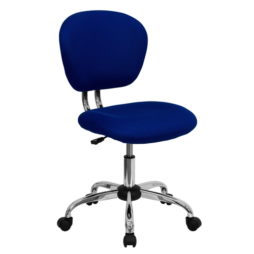 Flash Furniture H-2376-F-BLUE-GG 250 Lb. Blue Fabric Armless Swivel Task Chair