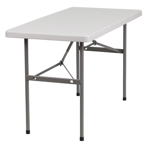 Flash Furniture RB-2448-GG 220 Lbs. Granite White Plastic Table Top Rectangular Folding Table