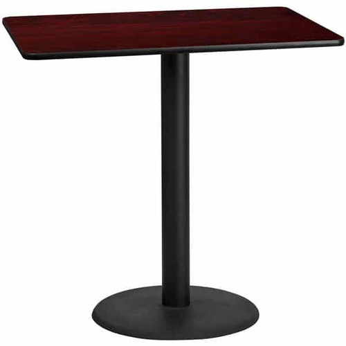 Flash Furniture XU-MAHTB-3048-TR24B-GG Mahogany Laminate Rectangular Plastic Top PVC T-Mold Edge Table