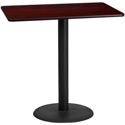 Flash Furniture XU-MAHTB-3048-TR24B-GG Mahogany Laminate Rectangular Plastic Top PVC T-Mold Edge Table