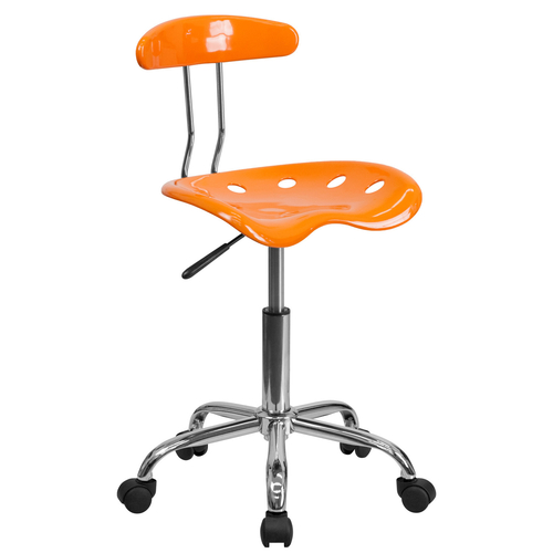 Flash Furniture LF-214-ORANGEYELLOW-GG 250 Lb. Orange-Yellow  Armless Vibrant Swivel Task Chair