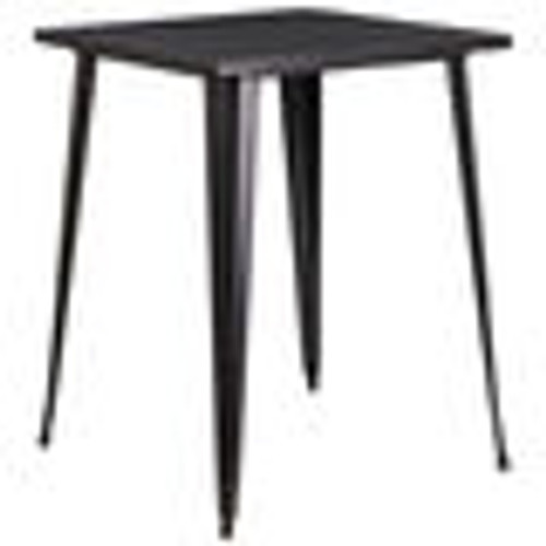 Flash Furniture CH-51040-40-BQ-GG Black and Antique Gold Square Brace Underneath Top Table