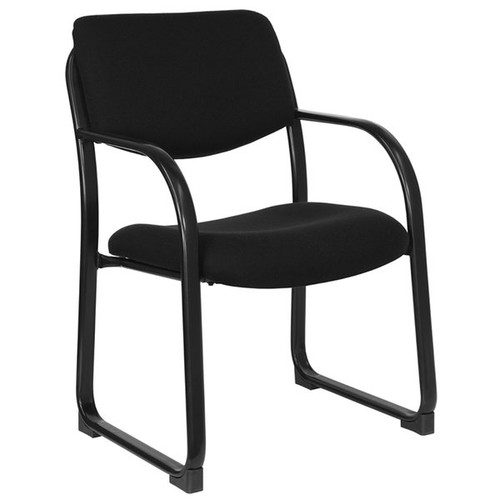 Flash Furniture BT-508-BK-GG 23" W x 20" D x 34" H Black Open Back Executive Side Reception Chair