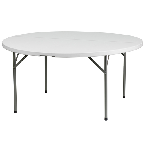 Flash Furniture DAD-YCZ-154-GW-GG 661 Lbs. Granite White Plastic Table Top Round Folding Table