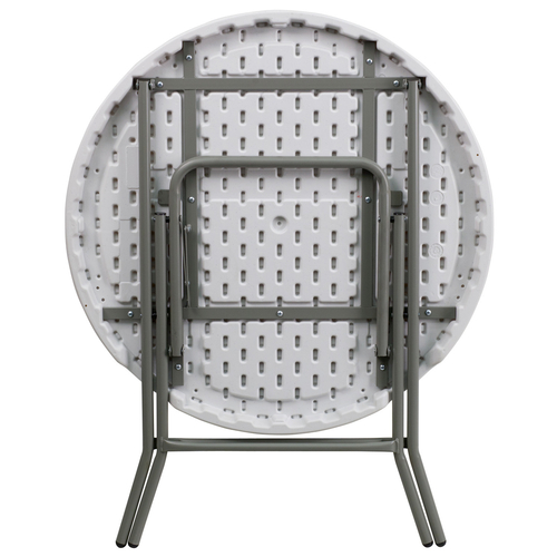 Flash Furniture DAD-YCZ-80R-GW-GG 220 Lbs. Granite White Plastic Table Top Round Folding Table
