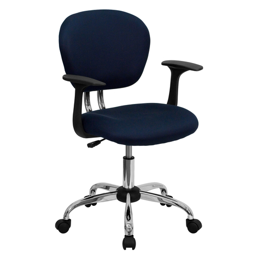 Flash Furniture H-2376-F-NAVY-ARMS-GG 250 Lb. Navy Fabric Nylon Arms Swivel Task Chair