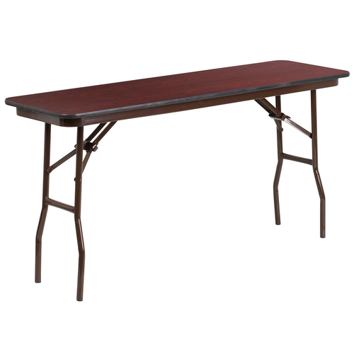 Flash Furniture YT-1860-HIGH-WAL-GG 60" W x 18" D x 30" H Laminate Mahogany Top Rectangular Folding Table