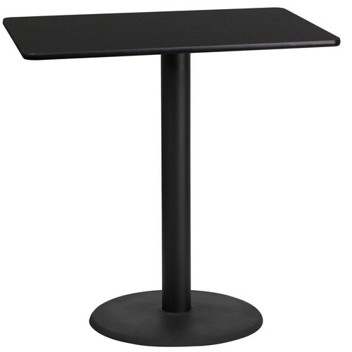 Flash Furniture XU-BLKTB-2442-TR24B-GG Black Rectangular Laminate Top PVC T-Mold Edge Table
