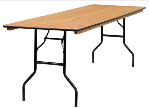 Flash Furniture YT-WTFT30X96-TBL-GG 661 Lbs. Plywood Top Rectangular Folding Banquet Table