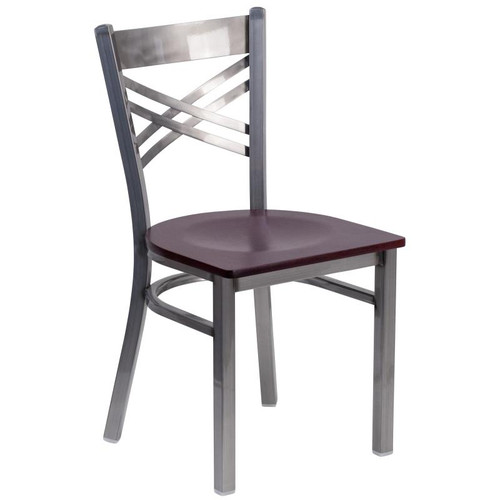 Flash Furniture XU-6FOB-CLR-MAHW-GG Mahogany Finish Plywood Seat Hercules Series Restaurant Chair