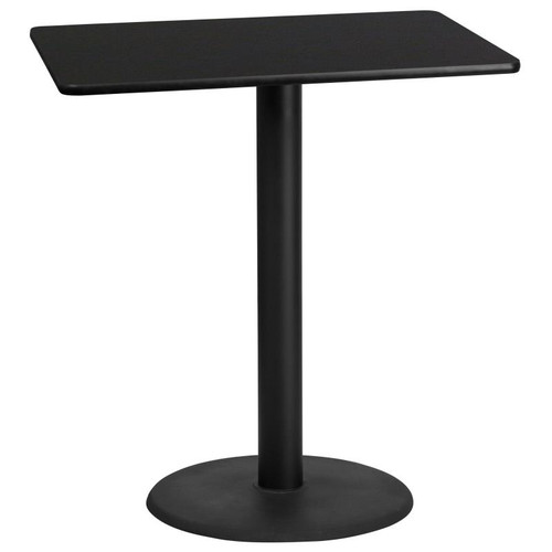 Flash Furniture XU-BLKTB-3042-TR24B-GG Black Rectangular Laminate Top PVC T-Mold Edge Table
