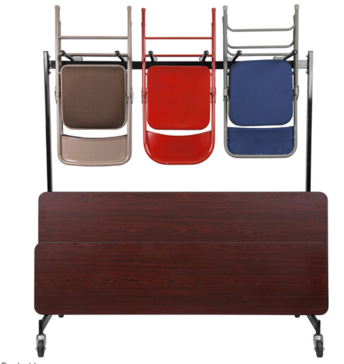 Flash Furniture XU-CT-DOLLY-GG 66" W x 37.5" D x 71.5" H Black Glossy Powder Coated Frame Finish Chair and Table Combo Dolly