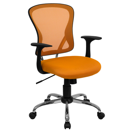 Flash Furniture H-8369F-ORG-GG 250 Lb. Orange Fabric Nylon Arms Swivel Task/Office Chair