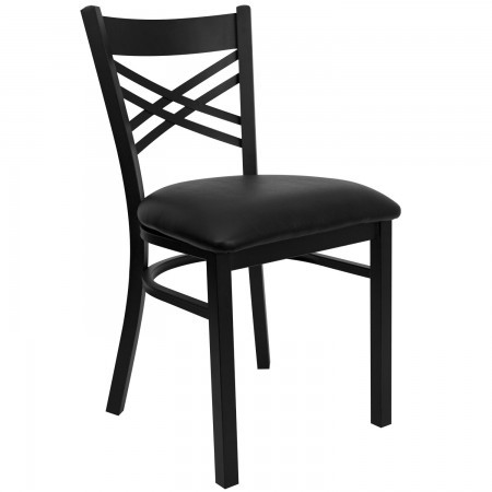 Flash Furniture XU-6FOBXBK-BLKV-GG Black Vinyl Upholstered Seat Hercules Series Restaurant Chair