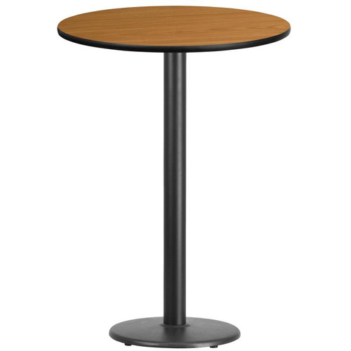 Flash Furniture XU-RD-30-NATTB-TR18B-GG Natural Laminate Round Top PVC T-Mold Edge Table