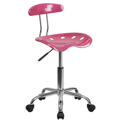 Flash Furniture LF-214-PINK-GG 250 Lb. Pink  Armless Vibrant Swivel Task Chair