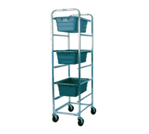 Winholt AL-L-6 19" D x 27" W x 71" H Mobile Rustproof All Welded Aluminum Four 5" Polyurethane Swivel Stem Casters Lug Cart