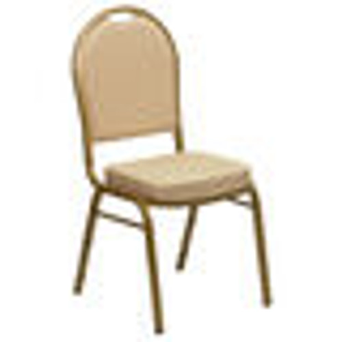 Flash Furniture FD-C03-ALLGOLD-H20124E-GG Beige Patterned Fabric Gold Powder Coated Frame Finish Hercules Series Stacking Banquet Chair