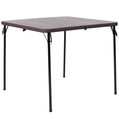 Flash Furniture DAD-LF-86-GG 110 Lbs. Wood Grain Plastic Top Square Folding Table