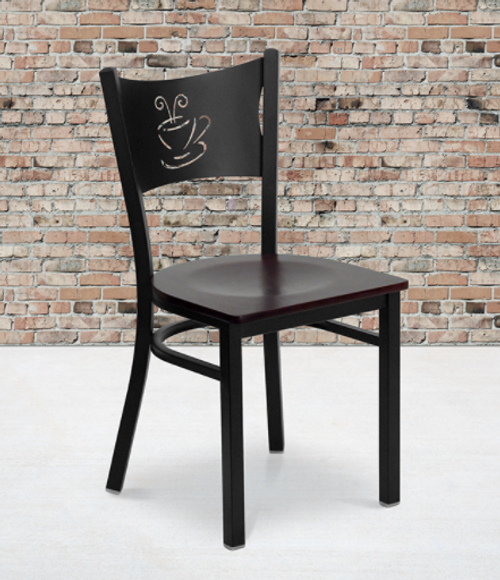 Flash Furniture XU-DG-60099-COF-MAHW-GG Mahogany Finish Plywood Seat Hercules Series Restaurant Chair