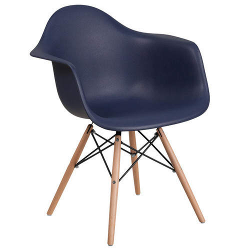 Flash Furniture FH-132-DPP-NY-GG 24.5" W x 25" D x 31.25" H Navy Polypropylene Contour Allure Series Arm Chair