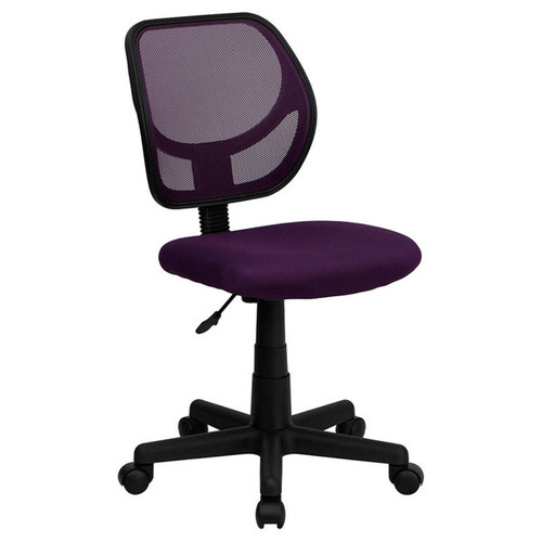 Flash Furniture WA-3074-PUR-GG 250 Lb. Purple Fabric Armless Swivel Task/Computer Chair