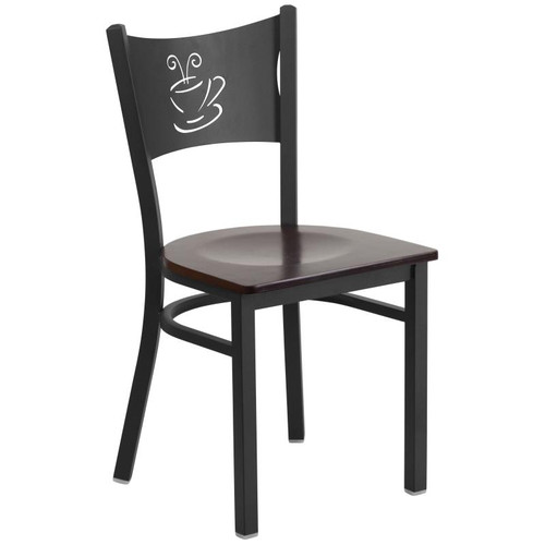 Flash Furniture XU-DG-60099-COF-WALW-GG Walnut Finish Plywood Seat Hercules Series Restaurant Chair