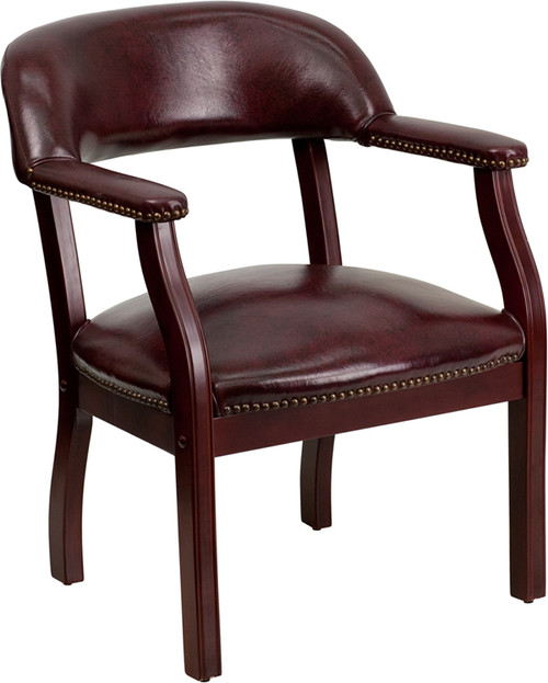 Flash Furniture B-Z105-OXBLOOD-GG 24" W x 27" D x 31.5" H Burgundy Open Back Luxurious Conference Chair