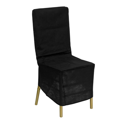 Flash Furniture LE-COVER-GG 16" W x 18.25" D x 35" H Black Frabric Chair Storage Cover