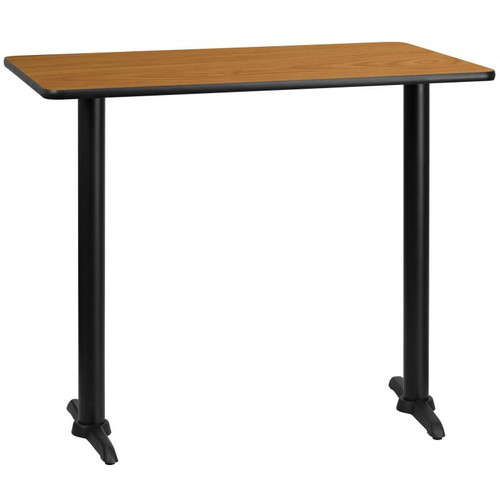 Flash Furniture XU-NATTB-3048-T0522B-GG Natural Laminate Rectangular Top PVC T-Mold Edge Table