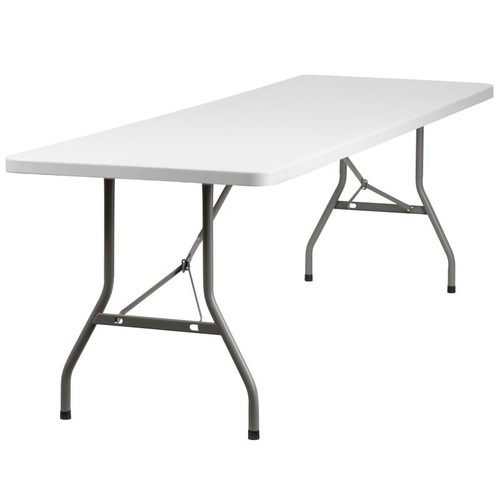 Flash Furniture RB-3096-GG 661 Lbs. Granite White Plastic Top Rectangular Folding Table