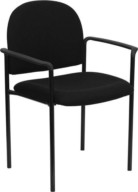 Flash Furniture BT-516-1-BK-GG 23.75" W x 23.5" D x 33.25" H Black Contoured Cushions Stacking Side Reception Chair