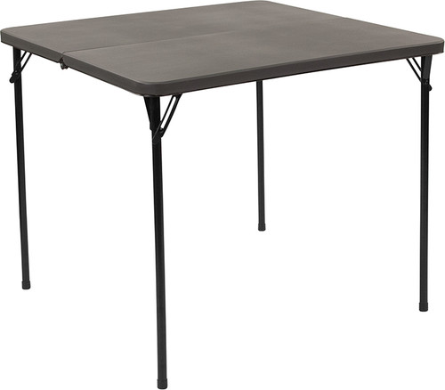 Flash Furniture DAD-LF-86-DG-GG 110 Lbs. Dark Gray Plastic Top Square Folding Table