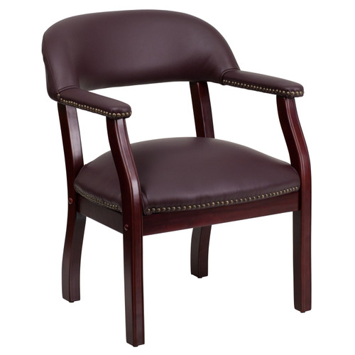 Flash Furniture B-Z105-LF19-LEA-GG 24" W x 27" D x 31.5" H Burgundy Open Back Conference Chair