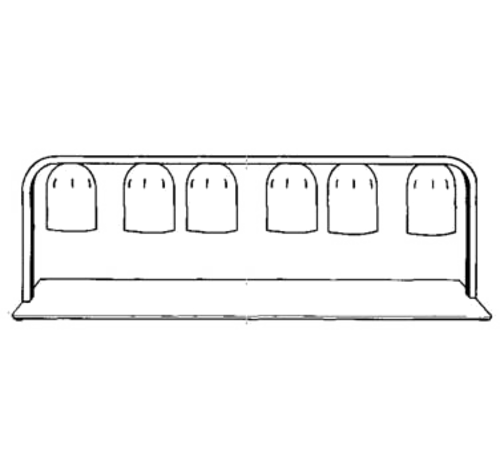 Nemco 6009-6 6 Bulbs Portable Counter Unit Free Standing Heat Lamp - 120 Volts 1500 Watts