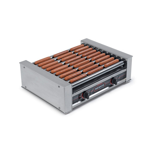 Nemco 8036 36 Hot Dogs Capacity Aluminum and Stainless Steel Roll-A-Grill Hot Dog Grill - 120 Volts