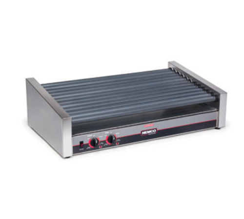 Nemco 8050SX-SLT-RC GripsIt Coated Rollers Slanted Roller-Type Roll-A-Grill® Hot Dog Grill - 120V