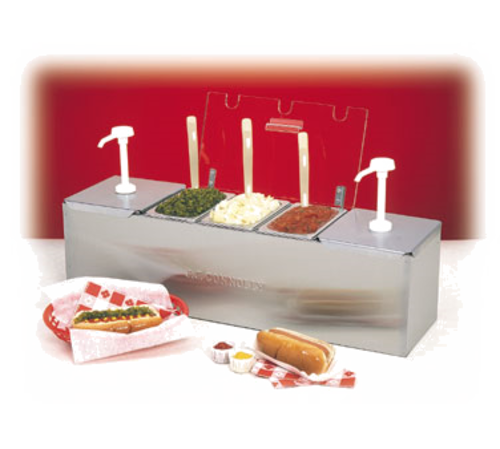 Nemco 88100-CB-1 Stainless Steel Pans With Pumps Roll-A-Grill® Condiment Station