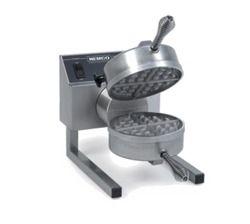 Nemco 7020A Stainless Steel Construction With Removable Cast Aluminum Grid Single Round Belgian Waffle Baker - 120 Volts