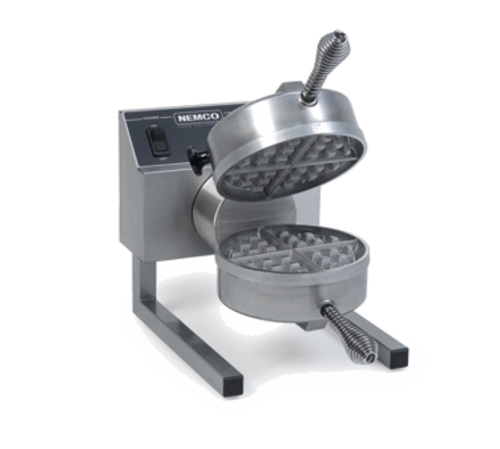 Nemco 7020A-240 Stainless Steel Construction With Removable Cast Aluminum Grid Single Round Belgian Waffle Baker - 240 Volts