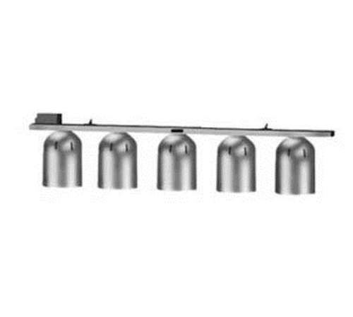 Nemco 6006-5 5 Bulbs Single Row Suspension Bar Ceiling Mount Chain Heat Lamp - 120 Volts 1250 Watts