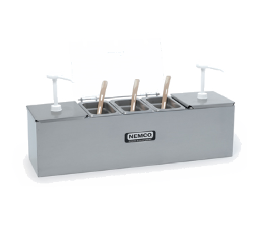 Nemco 88100-CB-2 Stainless Steel Pans With Pumps Roll-A-Grill® Condiment Station