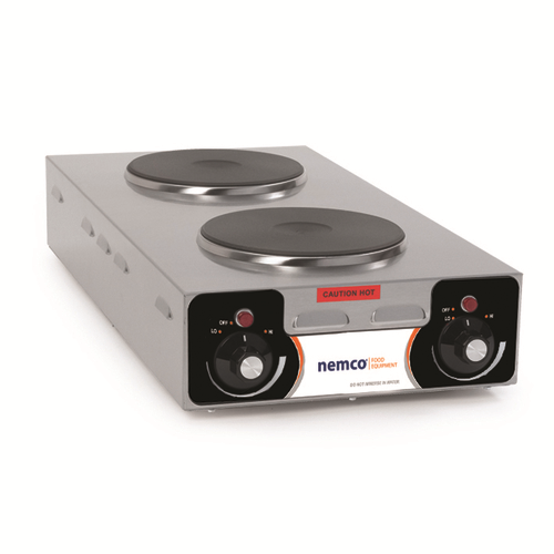 Nemco 6310-3 Solid Cast Iron Alloy Vertical 2 Burner Electric Countertop Hotplate - 120 Volts