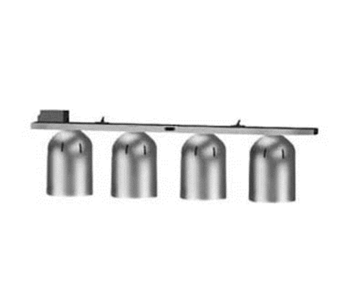 Nemco 6006-4 4 Bulbs Single Row Suspension Bar Ceiling Mount Chain Heat Lamp - 120 Volts 1000 Watts