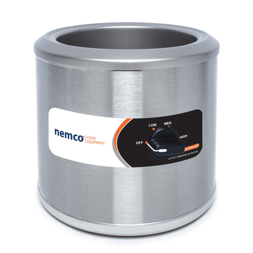 Nemco 6100A-220 7 Quart Stainless Steel Countertop Round Warmer (Export) - 220 Volts 550 Watts