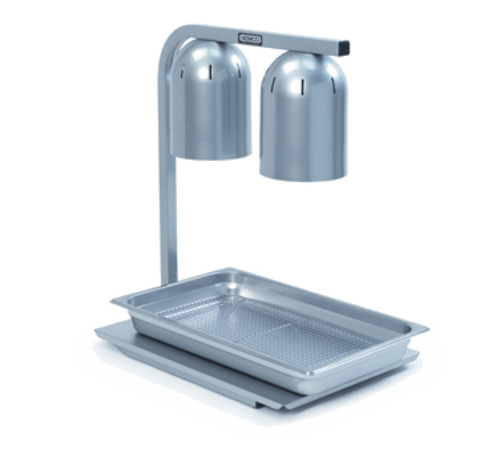 Nemco 6000A-2TP Steel Frame and Aluminum Hoods Two Bulbs Freestanding Heat Lamp - 120 Volts 500 Watts
