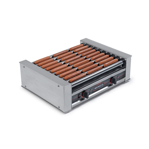 Nemco 8045SXW-230 Aluminum And Stainless Steel Construction Roller-Type Roll-A-Grill® Wide Hot Dog Grill - 230V