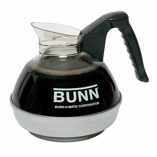 BUNN 6100.0106 64 Oz. Drip Proof Plastic Decanter with Black Plastic Handle and Stainless Steel Bottom Easy Pour Coffee Decanter